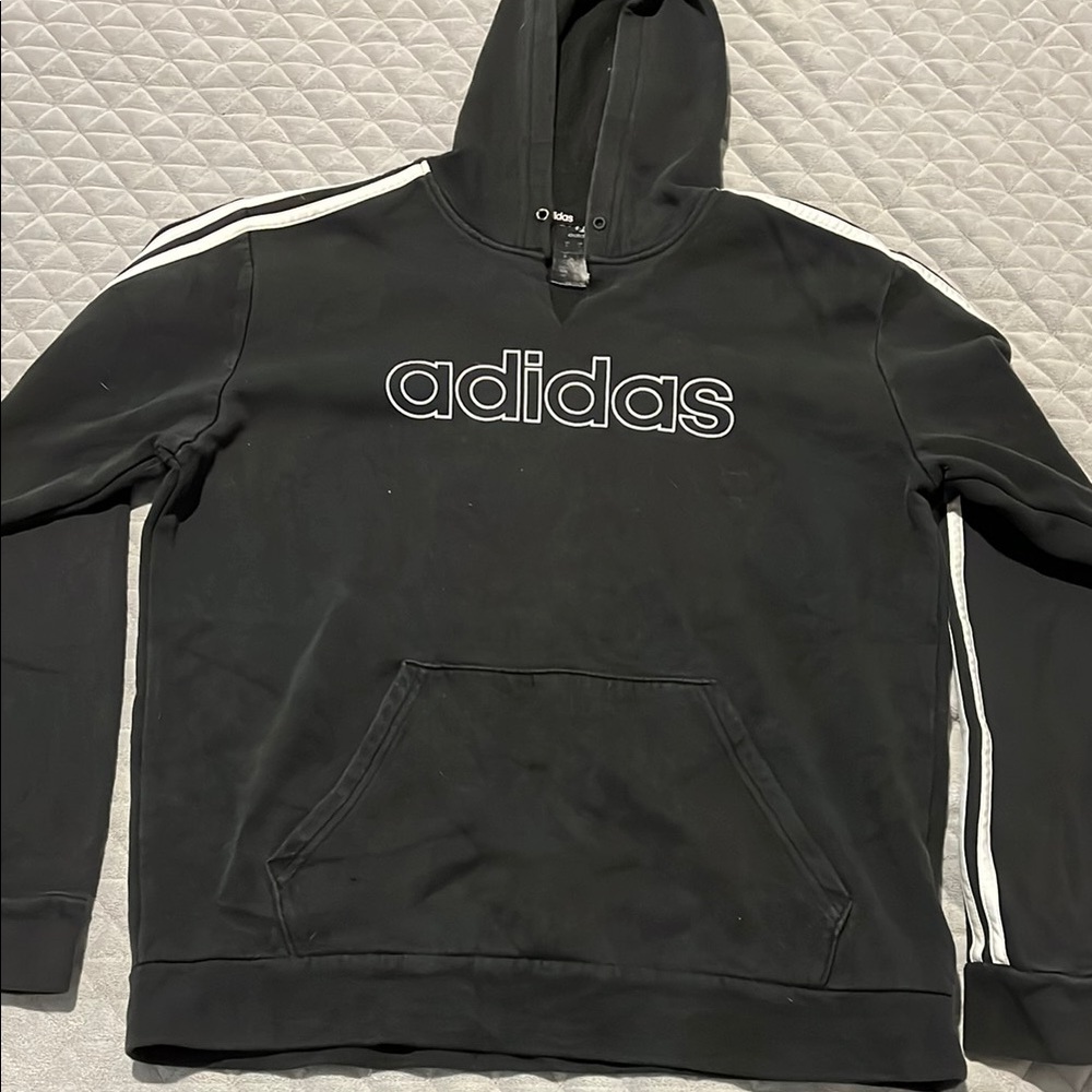 Adidas Black Sweater with Iconic Three Stripes